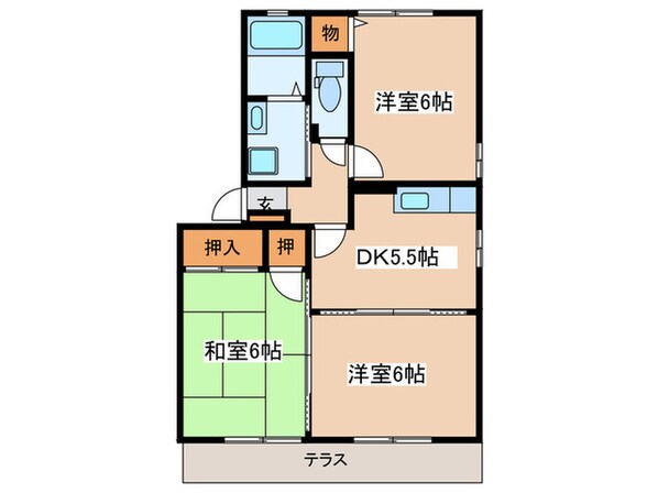 サンシャインＢの物件間取画像